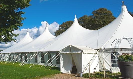 high-quality portable toilets stationed at a wedding, meeting the needs of guests throughout the outdoor reception in Hayward CA